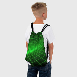 Рюкзак-мешок Зелёная неоновая чёрная дыра, цвет: 3D-принт — фото 2