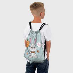 Рюкзак-мешок Милый зайка с шариком-морковкой, цвет: 3D-принт — фото 2