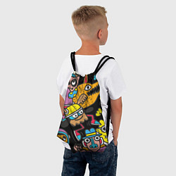 Рюкзак-мешок Серый волчок и монстры, цвет: 3D-принт — фото 2