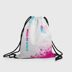 Рюкзак-мешок Attack on Titan neon gradient style: надпись, симв, цвет: 3D-принт
