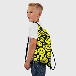Рюкзак-мешок Кислотный желтый смайлик, цвет: 3D-принт — фото 2
