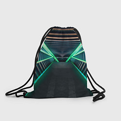 Рюкзак-мешок Неоновые фонари на космическом коридоре, цвет: 3D-принт