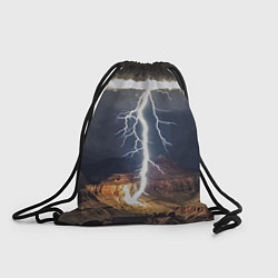 Рюкзак-мешок Мощная молния в горах, цвет: 3D-принт