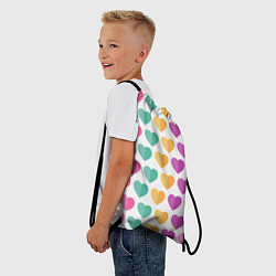 Рюкзак-мешок Яркие сердечки, цвет: 3D-принт — фото 2