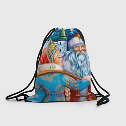 Рюкзак-мешок Дед Мороз со Снегуркой, цвет: 3D-принт
