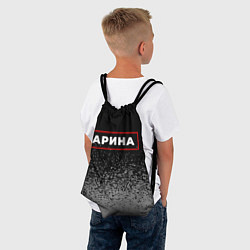 Рюкзак-мешок Арина - в красной рамке на темном, цвет: 3D-принт — фото 2