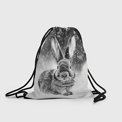 Рюкзак-мешок Кролик на снегу, цвет: 3D-принт