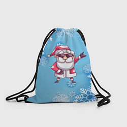Рюкзак-мешок Крутой Дед Мороз - снежинки, цвет: 3D-принт