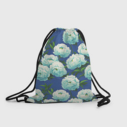 Рюкзак-мешок Узор из белых пионов, цвет: 3D-принт