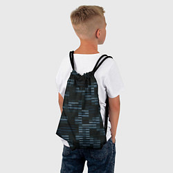 Рюкзак-мешок Чёрные и синие блоки во тьме, цвет: 3D-принт — фото 2