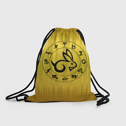 Рюкзак-мешок Черный кролик и знаки зодиака, цвет: 3D-принт