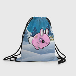 Рюкзак-мешок Розовая круглая зайка, цвет: 3D-принт
