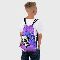 Рюкзак-мешок Панда с зонтиком бежит в гости, цвет: 3D-принт — фото 2