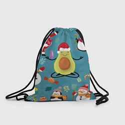 Рюкзак-мешок Новогодний авокадо, цвет: 3D-принт