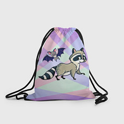 Рюкзак-мешок Енот и летучая мышь, цвет: 3D-принт