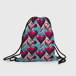 Рюкзак-мешок Паттерн красные абстрактные сердца, цвет: 3D-принт