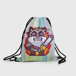 Рюкзак-мешок Енот с бензопилой, цвет: 3D-принт