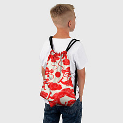 Рюкзак-мешок Японские красные драконы, цвет: 3D-принт — фото 2