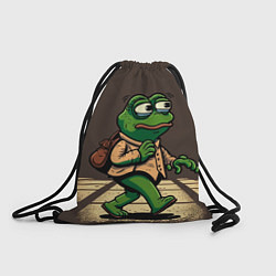 Рюкзак-мешок Лягушонок Пепе идёт по делам, цвет: 3D-принт