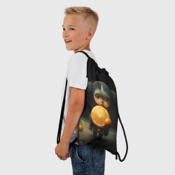 Рюкзак-мешок Девочка с мандарином в руках, цвет: 3D-принт — фото 2