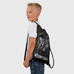 Рюкзак-мешок Wednesday black and white, цвет: 3D-принт — фото 2
