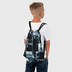 Рюкзак-мешок Голубой, чёрный и белый абстракт, цвет: 3D-принт — фото 2