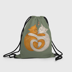 Рюкзак-мешок Любовь котов сердце, цвет: 3D-принт