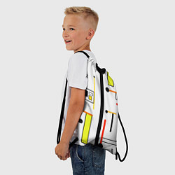 Рюкзак-мешок Яркие геометрические фигуры на белом фоне, цвет: 3D-принт — фото 2