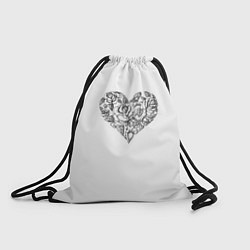 Рюкзак-мешок Сердце в стиле тату, цвет: 3D-принт