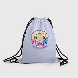 Рюкзак-мешок Энид-оборотень радужная на сиреневом фоне, цвет: 3D-принт