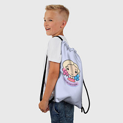 Рюкзак-мешок Энид-оборотень радужная на сиреневом фоне, цвет: 3D-принт — фото 2