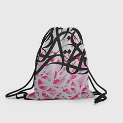 Рюкзак-мешок Черно-розовая каллиграфия, цвет: 3D-принт
