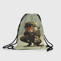 Рюкзак-мешок Милитари тигр, цвет: 3D-принт