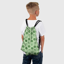 Рюкзак-мешок Узор из круглых арбузов на зеленом фоне, цвет: 3D-принт — фото 2