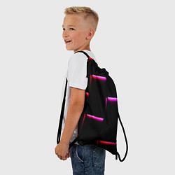 Рюкзак-мешок Неоновый надлом света, цвет: 3D-принт — фото 2