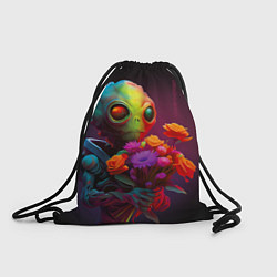 Рюкзак-мешок Инопланетянин с цветами, цвет: 3D-принт