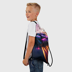 Рюкзак-мешок Спорткар в ночном драйве, цвет: 3D-принт — фото 2