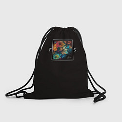 Рюкзак-мешок Цветы в квадрате с надписью, цвет: 3D-принт