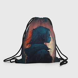 Рюкзак-мешок Девушка в городе в аниме стиле, цвет: 3D-принт