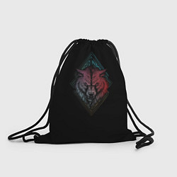 Рюкзак-мешок Неоновый разноцветный волк, цвет: 3D-принт