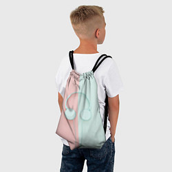 Рюкзак-мешок Наушники цвета морской волны, цвет: 3D-принт — фото 2
