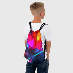 Рюкзак-мешок Neon stripes color, цвет: 3D-принт — фото 2