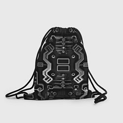 Рюкзак-мешок Нейроарт киберпанк ЧБ, цвет: 3D-принт