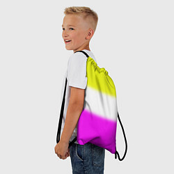 Рюкзак-мешок Трехцветный размытый фон, цвет: 3D-принт — фото 2