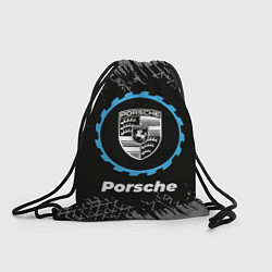 Рюкзак-мешок Porsche в стиле Top Gear со следами шин на фоне, цвет: 3D-принт