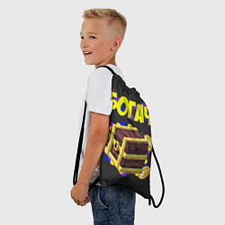 Рюкзак-мешок Богач с сундуком на черным фоне, цвет: 3D-принт — фото 2
