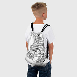 Рюкзак-мешок Lion tattoo - irezumi, цвет: 3D-принт — фото 2