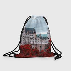 Рюкзак-мешок Замок в горах и красный лес, цвет: 3D-принт