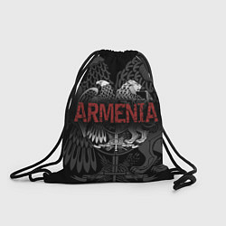 Рюкзак-мешок Герб Армении с надписью Armenia, цвет: 3D-принт