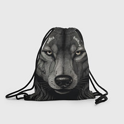 Рюкзак-мешок Волк в стиле тату, цвет: 3D-принт